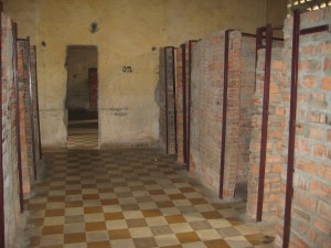 Cells inside of a former classroom