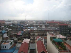 aerial view of the lively Phnom Penh