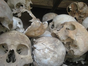 Remains of the victims of the Khmer Rouge